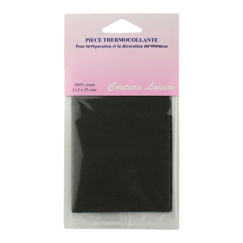 Pièce thermocollante percale 11.5 x 25 cm - Kaki