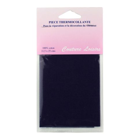 Pièce thermocollante percale 11.5 x 25 cm - Marine