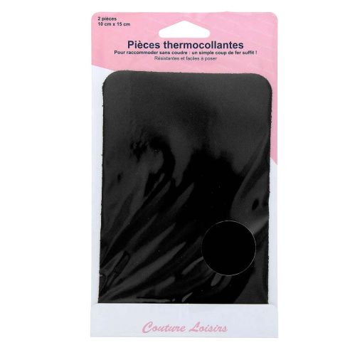 Pièces coton thermocollantes - Noire x2