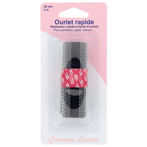 Ourlet rapide Noir 20 mm - 2 mètres