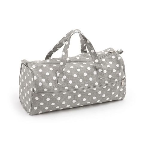 Sac à ouvrage Gris à pois blancs