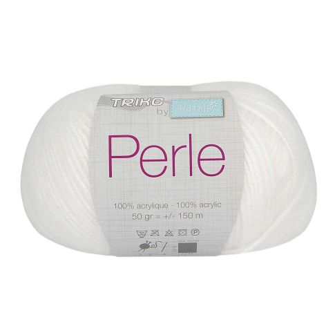 Pelote de fil à tricoter Perle 50g - Blanc