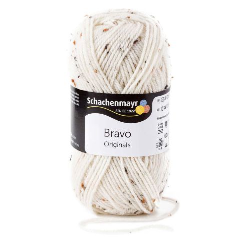 Pelote de fil à tricoter Schachenmayr Bravo 50g - Ecru moucheté