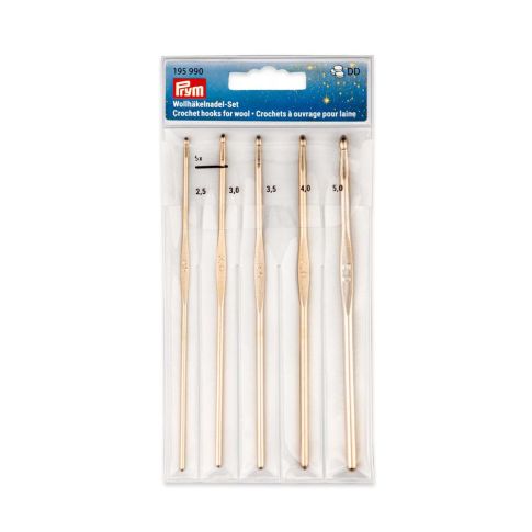 Set de 5 crochets Prym 2,5 à 5 mm - Doré