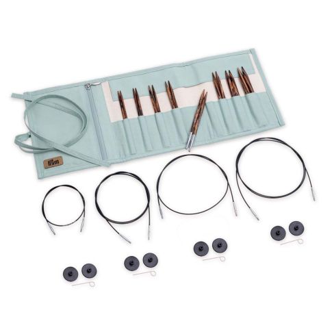 Set d'aiguilles à tricoter circulaires Prym Natural - 3.5 à 8