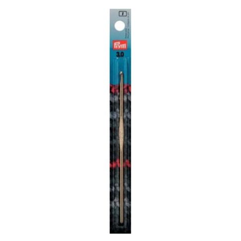Crochet pour laine aluminium Prym avec surface de guidage - 3,0 mm