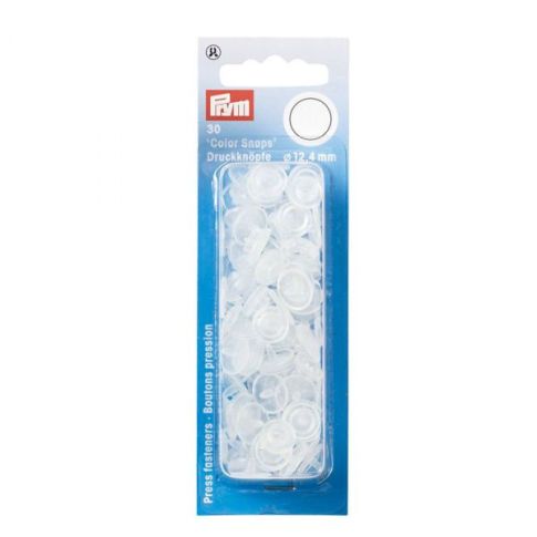 Prym 30 Boutons pression Color Snap transparent brillant 12,4 mm