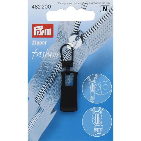 Tirette pour fermeture éclair Prym Fashion Rectangulaire noire