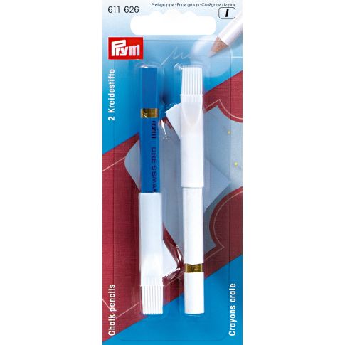 Crayons craie avec brosse à effacer 11 cm Prym Bleu