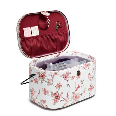 Boite à  couture ovale Fleur de cerisier Prym