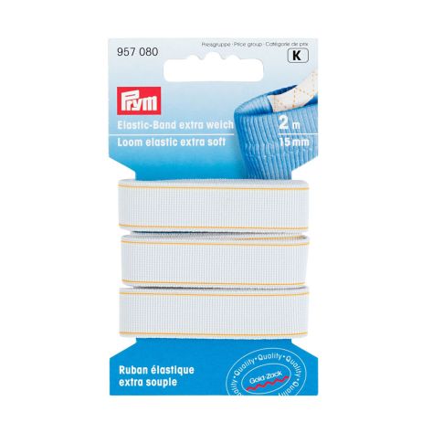 Elastique extra-souple Prym 15 mm Blanc x 2 m