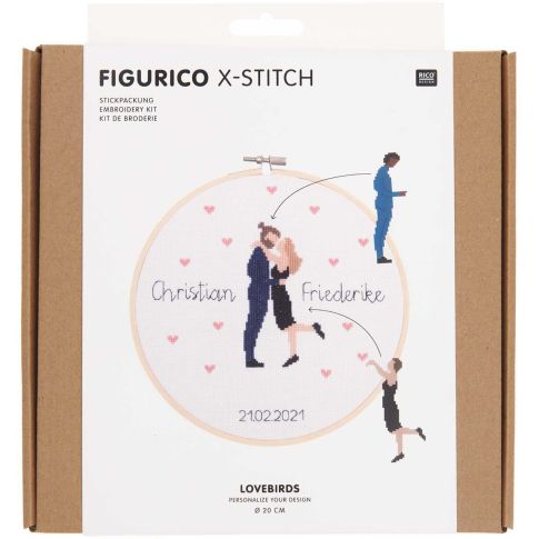 Kit Broderie Figurico tourtereaux - Rico Design
