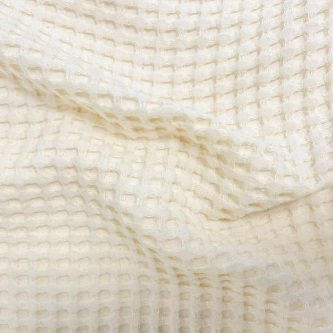 Tissu Nid d'abeille XL uni Ecru