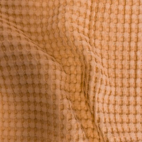 Tissu Nid d'abeille XL uni Cassonade