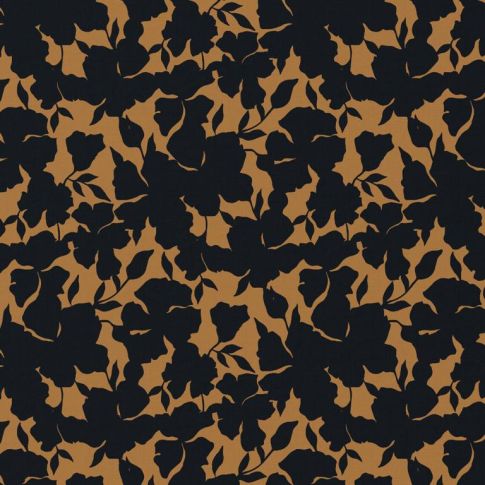 Tissu Viscose Arty Oinette sur fond Camel