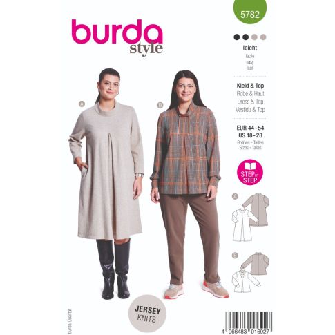 Patron Burda 5782 Robe et pull-over