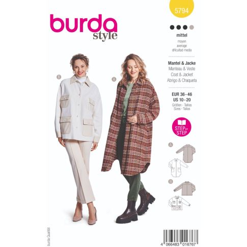 Patron Burda 5794 Veste et manteau