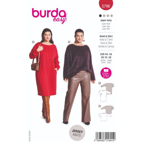 Patron Burda 5796 Robe et tee-shirt