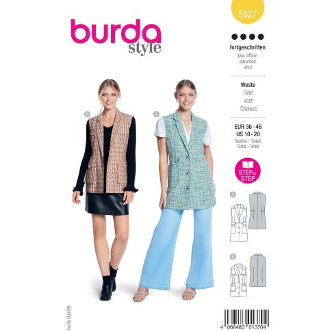 Patron Burda Style 5827 Gilet