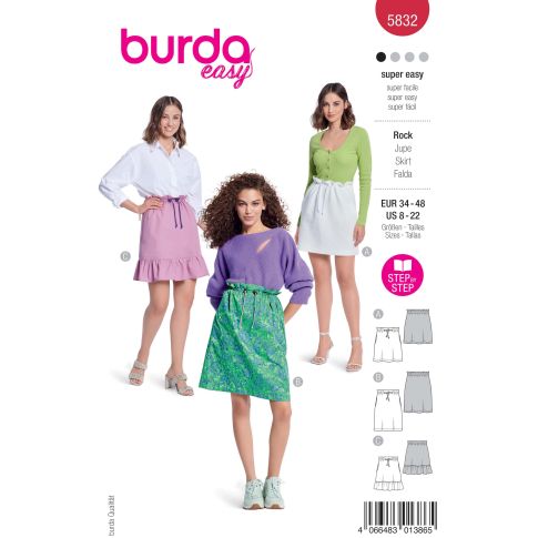 Patron Burda Style 5832 Jupe