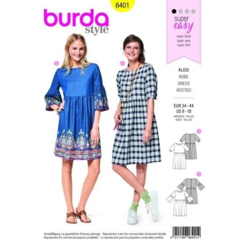 Patron Burda 6401 Robe