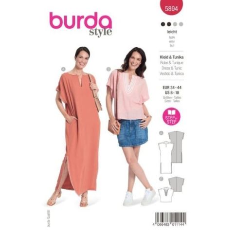 Patron Burda 5894 Robe & Tunique