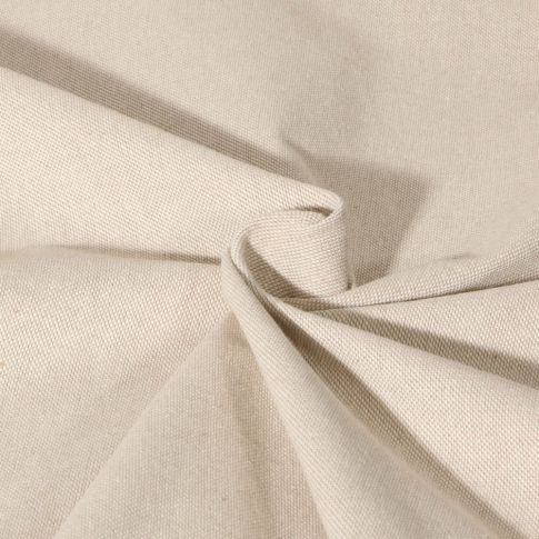 Tissu Toile de Coton aspect Lin Aubiane uni Beige