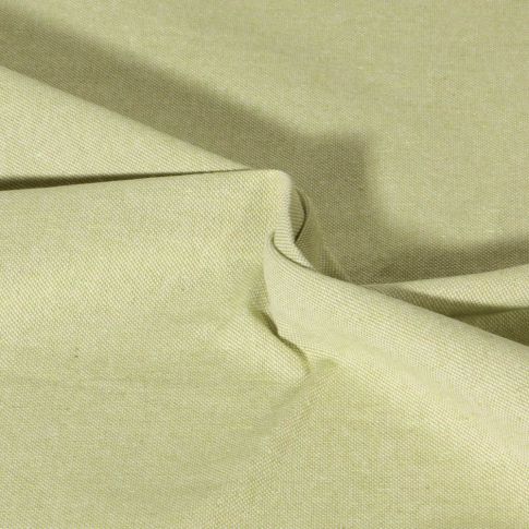 Tissu Toile de Coton aspect Lin Aubiane uni Vert olive