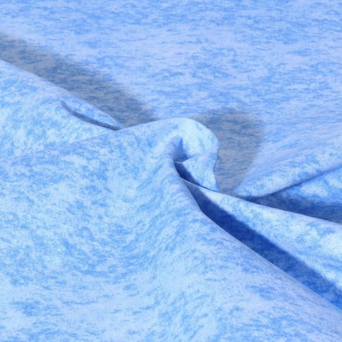 Tissu Popeline de Coton effet marbré Pietra uni Bleu