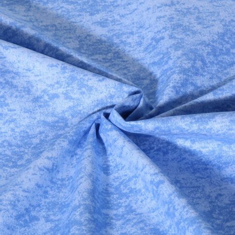 Tissu Popeline de Coton effet marbré Pietra uni Bleu indigo