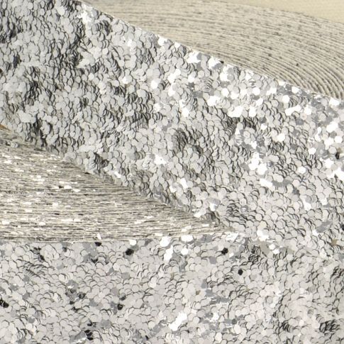 Galon Glitter Argent 50 mm x1m