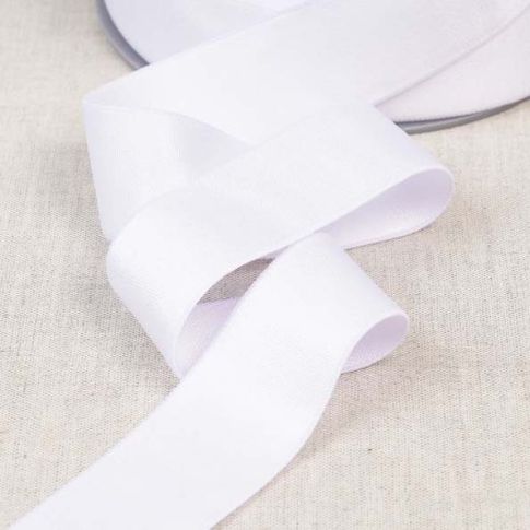 Elastique Microfibre ultra doux 25 mm Blanc