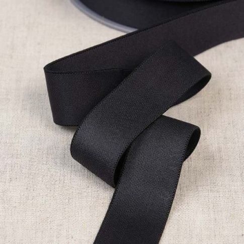 Elastique Microfibre ultra doux 25 mm Noir