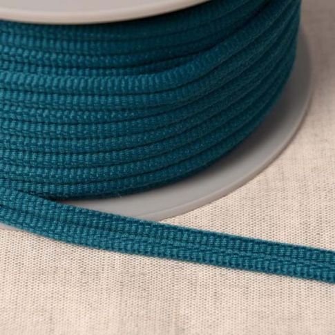 Cordon double passepoil Bleu canard x1m