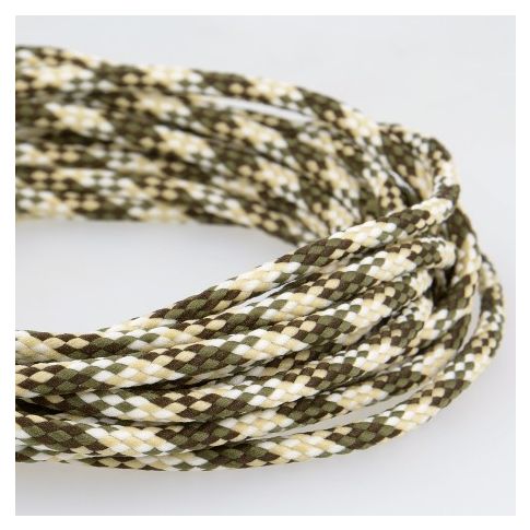 Cordon Tressé 5 mm - Ecru, marron, kaki et blanc