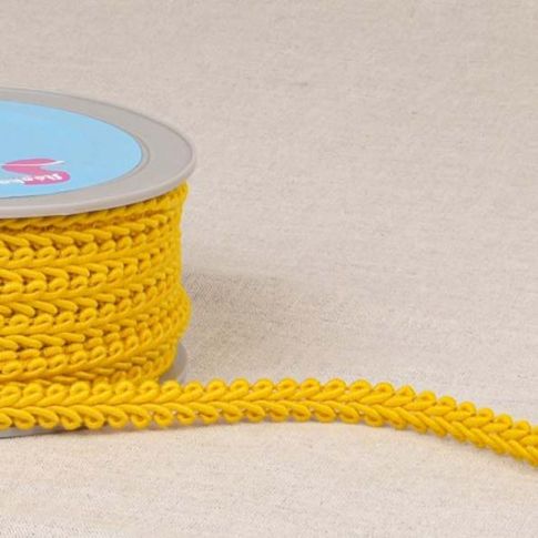 Galon points d'épis 11 mm Jaune orangé x1m
