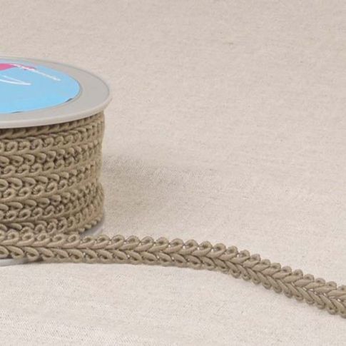 Galon points d'épis 11 mm Beige lin x1m