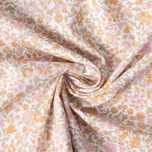 Tissu Liberty of London Library Edit II Pastel sur fond Blanc