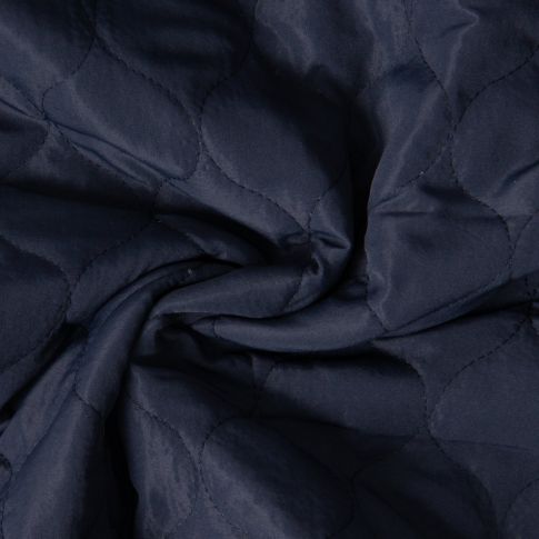 Tissu Doudoune matelassé Garance   sur fond Bleu marine