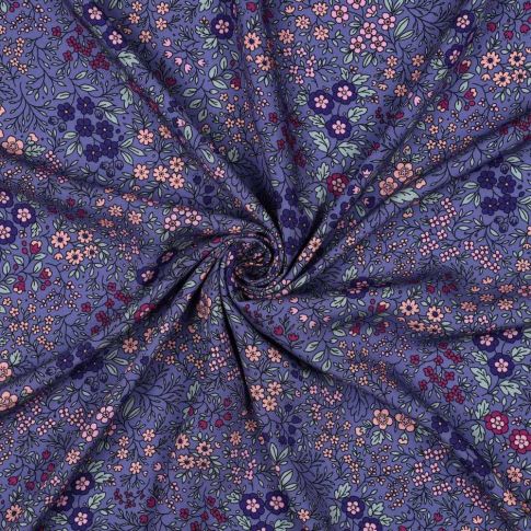 Tissu Viscose Ecovero Violetta sur fond Violet