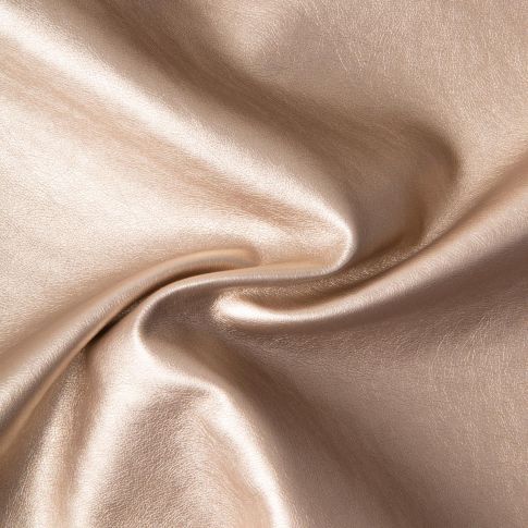 Tissu Simili cuir d'habillement métallisé souple uni Doré