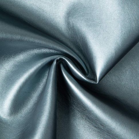 Tissu Simili cuir d'habillement métallisé souple uni Vert d'eau