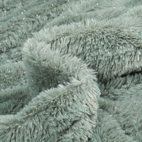 Tissu Fausse fourrure Pailleté Vert d'eau