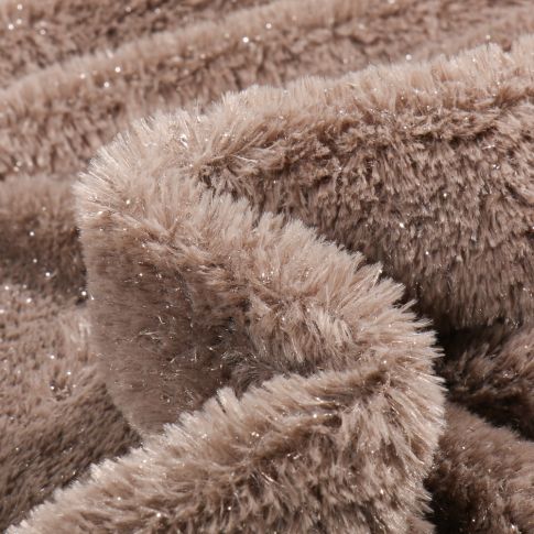 Tissu Fausse fourrure Pailleté Taupe