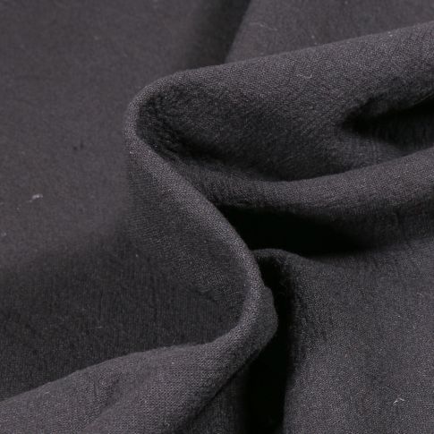 Tissu Coton lavé uni Elsa Noir