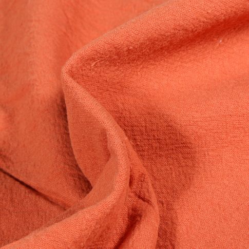 Tissu Coton lavé uni Elsa Orange