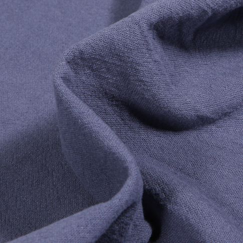 Tissu Coton lavé uni Elsa Bleu denim