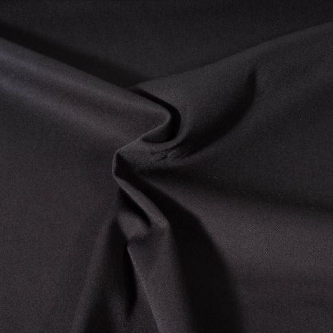 Tissu Viscose Twill extensible uni Noir