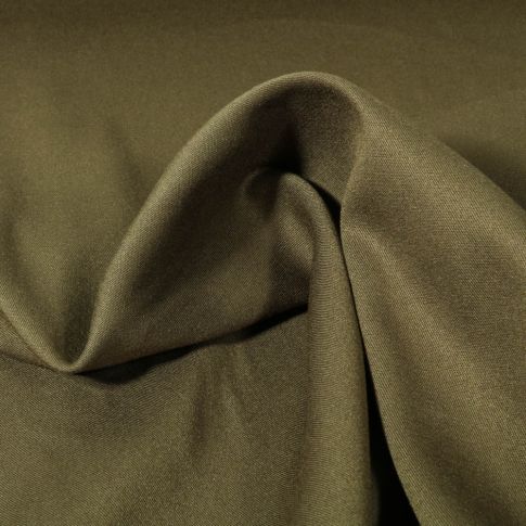 Tissu Viscose Twill extensible uni Vert kaki