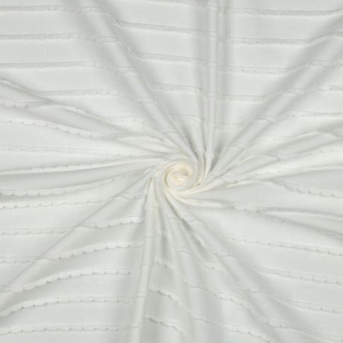 Tissu Jersey Coton à volants uni Blanc